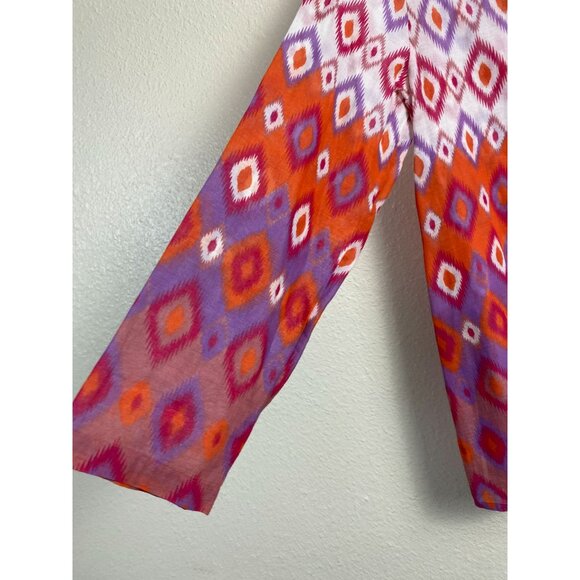 Soft Surroundings Tunic Top Women size Medium Geometric Boho Artsy Flowy Aztec - Picture 9 of 15